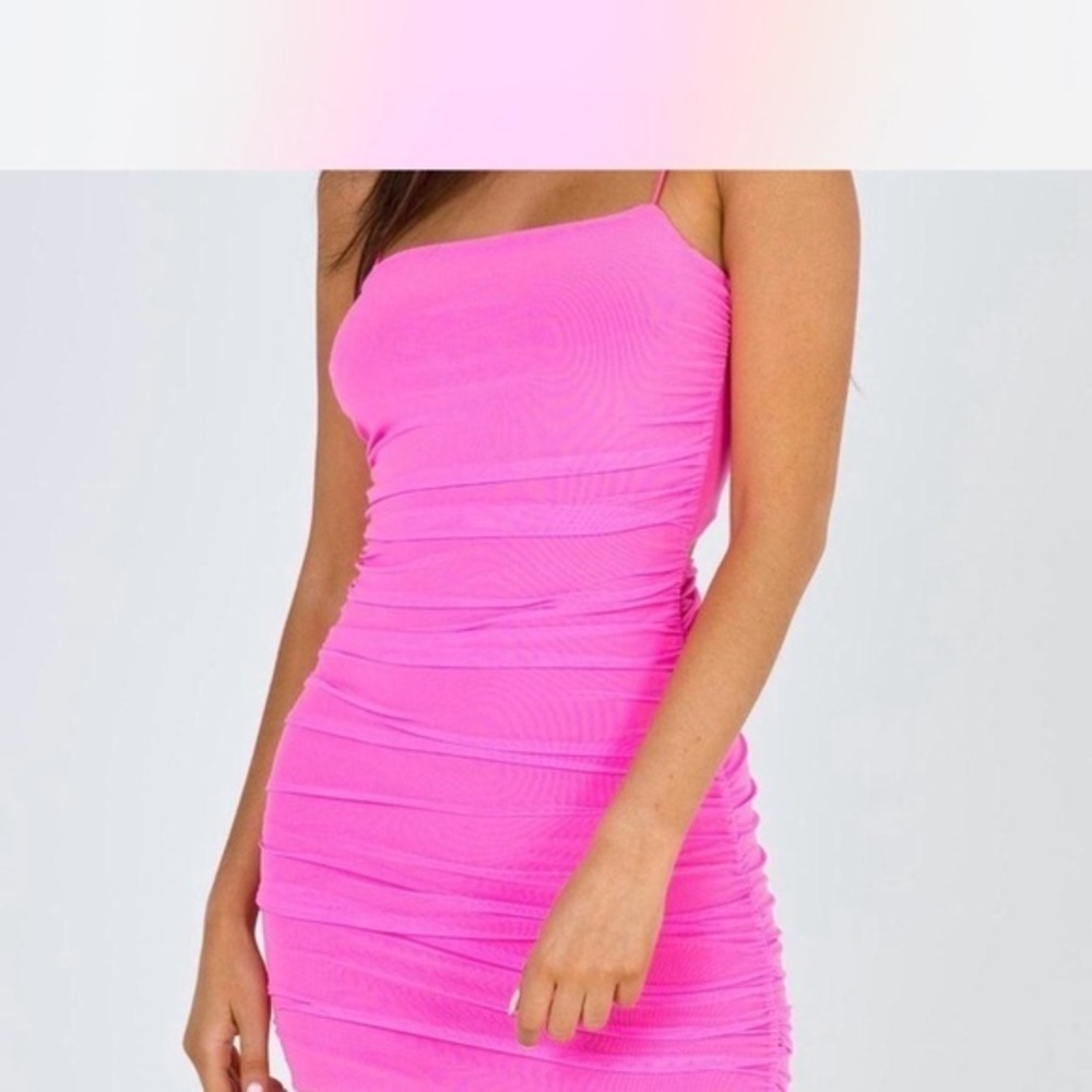 Princess Polly Hot Pink Ruched Mini Dress